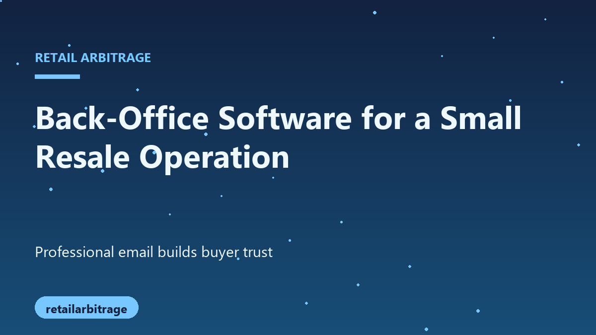 Illustration of back-office software organizing a small resale operation